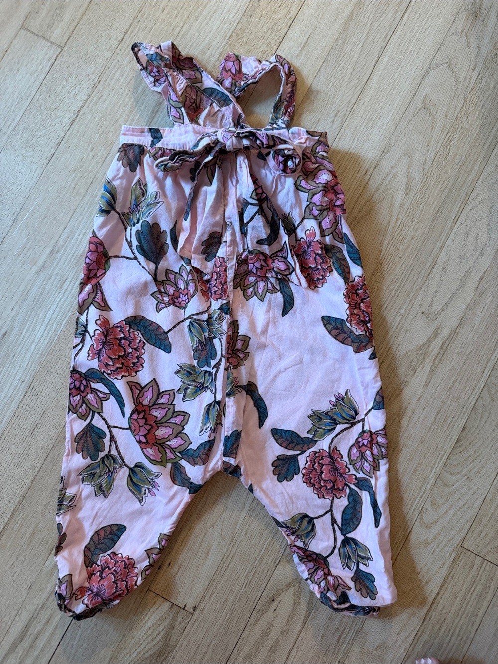 For Love And Lemons Pink Floral Girls Overalls